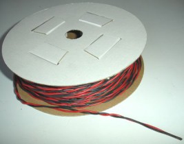 Żyłka silikonowa podwójna 0,34 QMM czerwona i czarna skręcana (cena za 1 metr)