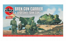 1:76 Bren Gun Carrier i 6-funtowe działo przeciwpancerne (klasyczny zestaw wojskowy VINTAGE)