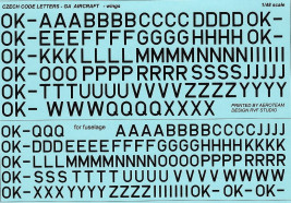 1:48 Písmena na kluzáky (černá)