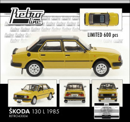 1:43 Škoda 130 L (1985), wersja eksportowa – żółto/czarna