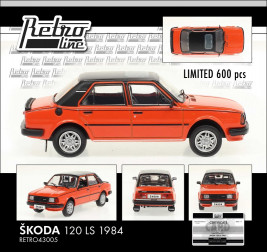 1:43 Škoda 120 LS (1984), wersja eksportowa – pomarańczowo-czarna