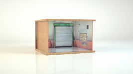 PN Racing SCX24 1/24 Skala Realistyczny garaż dla ciężarówek terenowych 2 miejsca parkingowe