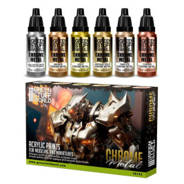Farby do metalu chromowanego (6× 17 ml)