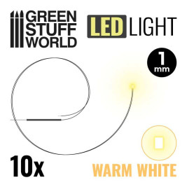 Dioda LED ciepła biała 1mm (10 szt.)