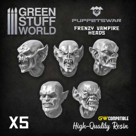 Puppetswar Resin Vampire Heads – żywiczne głowy wampirów (5 szt.)