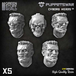Puppetswar Resin Cyborg Heads - głowy cyborgów (5 szt.)