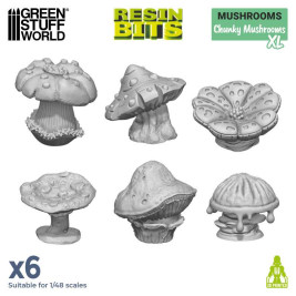 Zestaw 3D drukowanych grzybów Chunky Mushrooms XL – 3D drukowane grzyby Chunky XL (6 szt.)