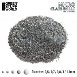 Mixed Micro Glass Balls – skleněné kuličky 0,5–1,5 mm (1000 ks)