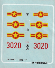 1:72 Decals MiG-17 ″Vietnam 1965″