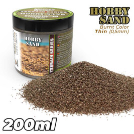 Cienki piasek hobbystyczny – spalone brązy 0,5 mm (200 ml)
