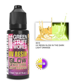 Żywica UV Glow in the Dark Light Orange – świecąca w ciemności pomarańczowa woda sceniczna (17 ml)