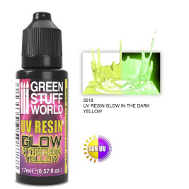 Żywica UV Glow in the Dark Yellow – świecąca w ciemności wodna żółć (17 ml)