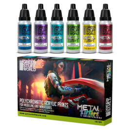 Filtry metalowe interferencyjne – farby akrylowe polichromatyczne (6×17 ml)