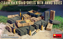 1:35 7,5 cm Kw.K Stu.G Shells w/ Amunicja Boxes