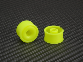 PN Racing Mini-Z 2WD Machine Delrin Cut Formula 11x20mm Flanged Wheel R0 (Yellow)