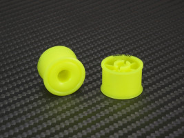 PN Racing Mini-Z 2WD Machine Delrin Cut Formula 14x20mm Flanged Wheel R14 (Yellow)