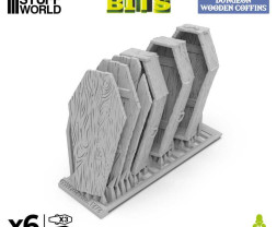 3D Printed Dungeon Wooden Coffins 1:48 - trumny drewniane drukowane w 3D (3 szt.)