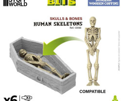 3D Printed Dungeon Wooden Coffins 1:48 - trumny drewniane drukowane w 3D (3 szt.)