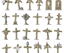 3D Printed Trench Wooden Crosses 1:48-1:35 - Krzyże drewniane drukowane w technologii 3D (24 szt.)