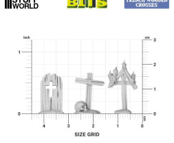3D Printed Trench Wooden Crosses 1:48-1:35 - Krzyże drewniane drukowane w technologii 3D (24 szt.)