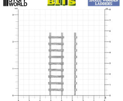 3D Printed Small Wooden Ladders 1:48-1:35 - Małe drewniane drabiny drukowane w technologii 3D (6 szt.)