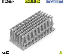 3D Printed Small Wooden Ladders 1:48-1:35 - Małe drewniane drabiny drukowane w technologii 3D (6 szt.)