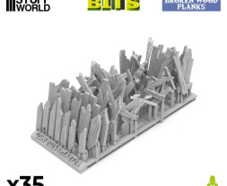 3D Printed Set Broken Wood Planks – uszkodzone deski drewniane drukowane w technologii 3D (35 szt.)