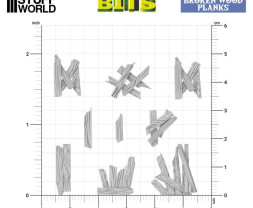 3D Printed Set Broken Wood Planks – uszkodzone deski drewniane drukowane w technologii 3D (35 szt.)