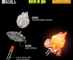 3D Printed Set Campfires for 3mm LEDs – Ogniska drukowane w technologii 3D dla diod LED 3 mm (5 szt.)