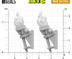 3D Printed Set Wall Torches for 3mm LEDs – Zestaw latarek ściennych do druku 3D na diody LED 3 mm (5 szt.)