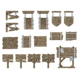 3D Printed Set Wood Signs – znaki drewniane drukowane w technologii 3D (16 szt.)