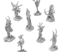 3D Printed Set Dark Skull Totems – drukowane w 3D ciemne czaszki (8 szt.)