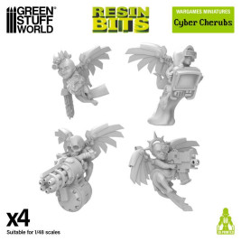3D Printed Set Cyber Cherubs Servitors – cybernetyczne cherubiny drukowane w 3D (4 szt.)