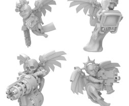 3D Printed Set Cyber Cherubs Servitors – cybernetyczne cherubiny drukowane w 3D (4 szt.)