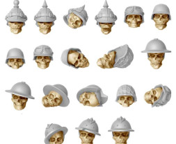3D Printed Set Skulls with Helmets – czaszki z hełmami drukowane w technologii 3D (40 szt.)