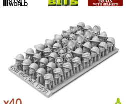 3D Printed Set Skulls with Helmets – czaszki z hełmami drukowane w technologii 3D (40 szt.)