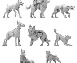 3D Printed Set War Dogs – wydrukowane w 3D psy wojenne (9 szt.)