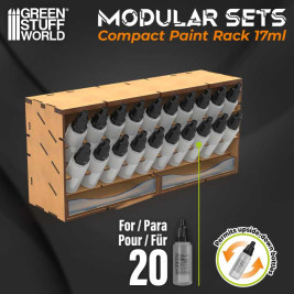 Modular Paint Rack – modułowy organizer Compact na butelki GSW o pojemności 17 ml (pionowy)