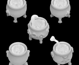 3D Printed Set Magic Cauldrons for 3mm LEDs – magiczne kotły drukowane w technologii 3D do diod LED 3 mm (5 szt.)