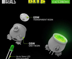 3D Printed Set Magic Cauldrons for 3mm LEDs – magiczne kotły drukowane w technologii 3D do diod LED 3 mm (5 szt.)
