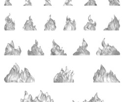 3D Printed Set Large Fire Flames – Małe płomienie drukowane w 3D (22 szt.)