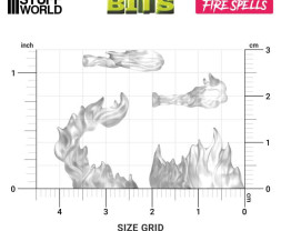 3D Printed Set Fire Spells – efekty ognia drukowane w 3D (22 szt.)