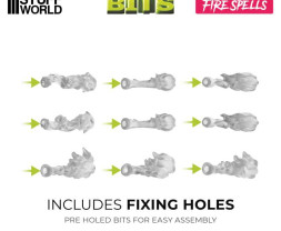 3D Printed Set Fire Spells – efekty ognia drukowane w 3D (22 szt.)