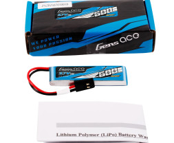 Gens ACE LiPo - 1S 600mAh 3.7V 1S1P (15C) for F3K JR Plug