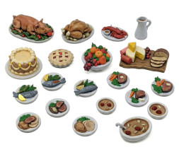 3D Printed Set Banquet Food – świąteczny stół 3D (20 szt.)