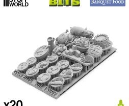 3D Printed Set Banquet Food – świąteczny stół 3D (20 szt.)