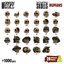 3D Printed Set Battlefield Resin Skulls – czaszki drukowane w 3D (1000 szt.)