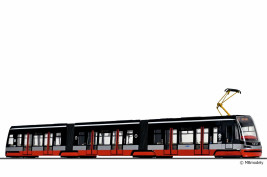 Model tramwajów niskopodłogowych 15T Epoka VI ″DP Praga Linia 22″