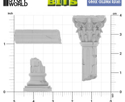 3D Printed Set Greek Column Ruins – ruiny starożytnych kolumn wydrukowane w 3D (14 szt.)
