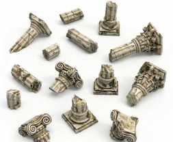 3D Printed Set Greek Column Ruins – ruiny starożytnych kolumn wydrukowane w 3D (14 szt.)